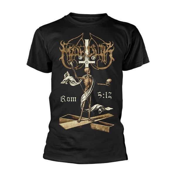 Marduk Rom 5:12 (gold) T-shirt front & backprint - Babashope - 2