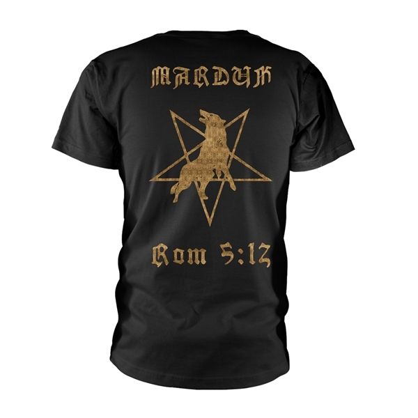 Marduk Rom 5:12 (gold) T-shirt front & backprint - Babashope - 2
