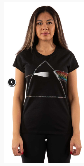 Pink floyd dames embellished t-shirt Dark side of the moon - Babashope - 3