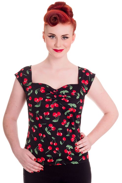 Cherrie Pie Top – Black - Hellbunny - Babashope - 3