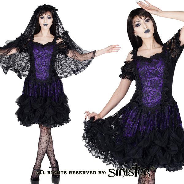 Cecile lolita gothic mini jurk paars sinister - Babashope - 3