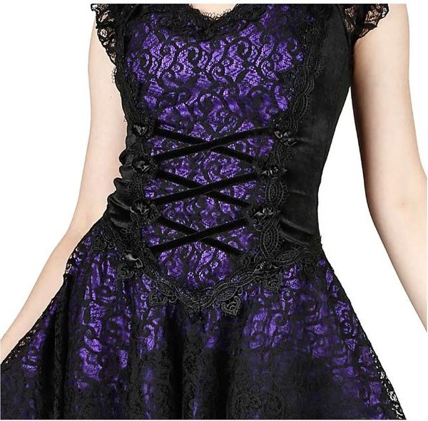 Sinister 988 Melanie Gothic dress paars-zwart Sinister - Babashope - 4