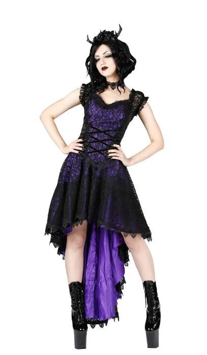 Sinister 988 Melanie Gothic dress paars-zwart Sinister - Babashope - 4