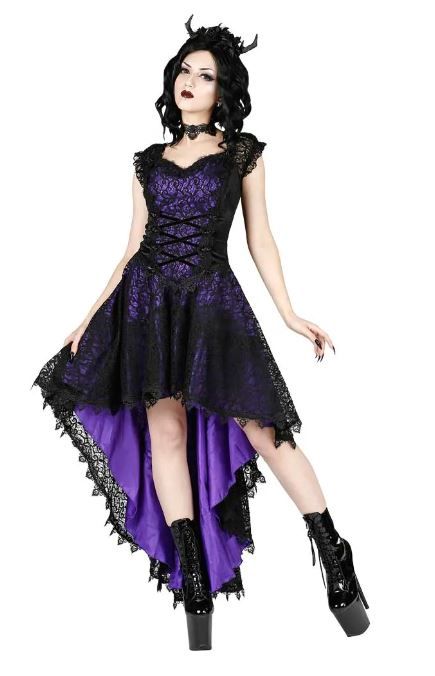 Sinister 988 Melanie Gothic dress paars-zwart Sinister - Babashope - 4