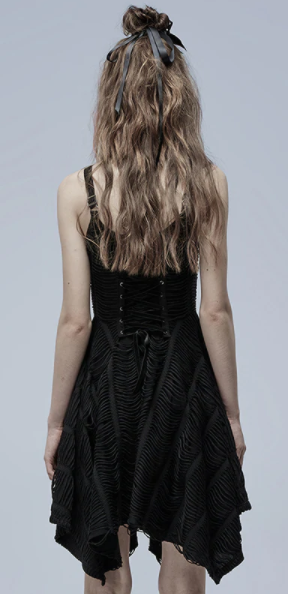 Goth assymetric slip dress - Babashope - 5