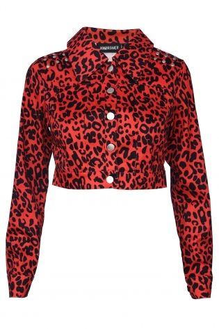 Red Leopard Print Jacket - Babashope - 6