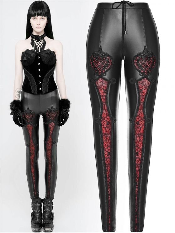 Red Soiree Goth legging (red) - Babashope - 10