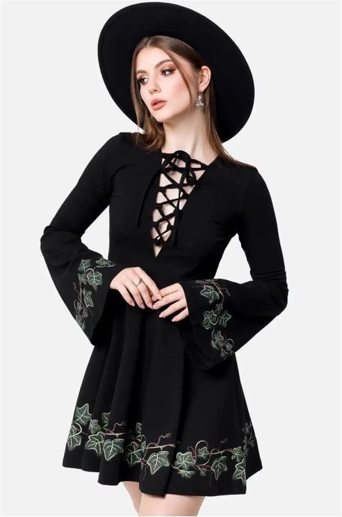 Restyle Tangled vines mini jurk - Babashope - 14