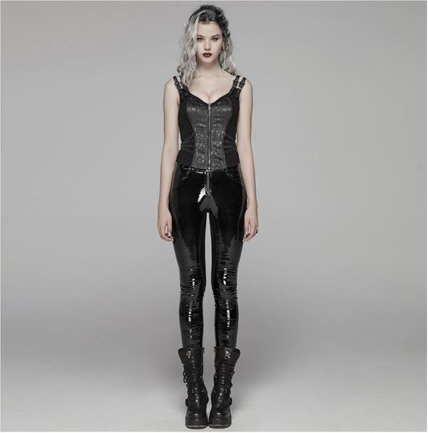 Gothic waistcoat top (black/silver) - Babashope - 4