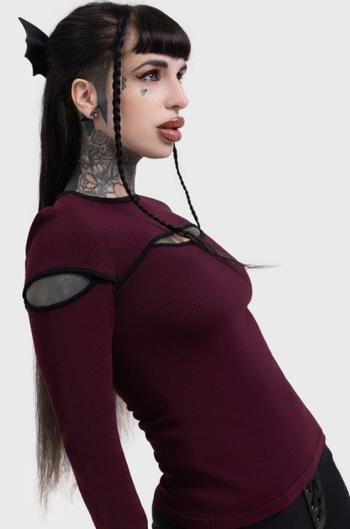 Killstar Abyssal Elegy top burgundy - Babashope - 5