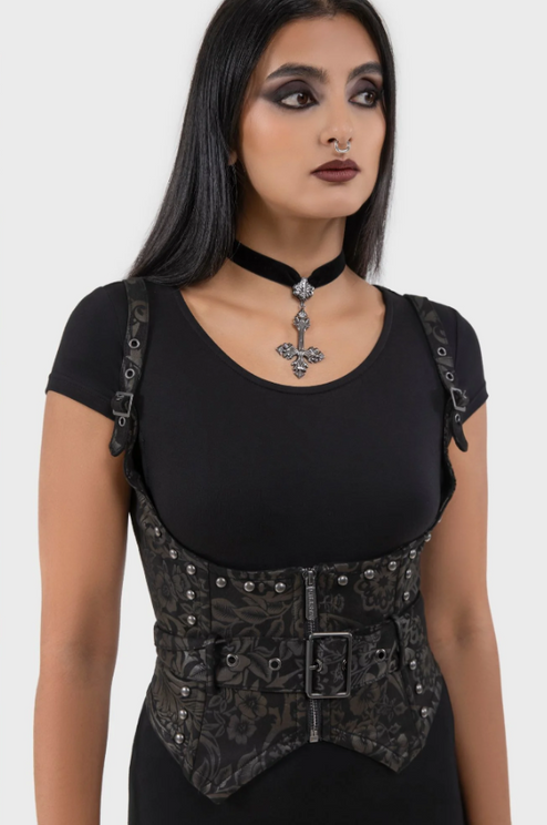 Killstar Malapas onderborst corset top zwart - Babashope - 4