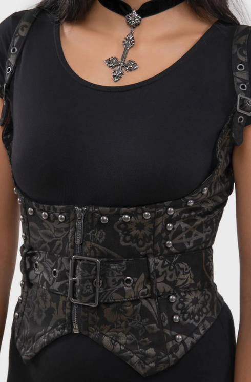 Killstar Malapas onderborst corset top zwart - Babashope - 4