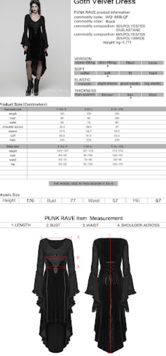Gothic velvet jurk - Babashope - 9