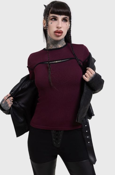 Killstar Abyssal Elegy top burgundy - Babashope - 5