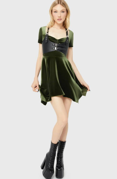 Killstar Auralift jurk (groen) - Babashope - 7