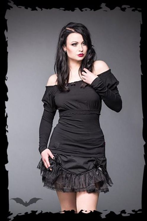 Carmen Gypsy Top  in zwart shoulder-off model - Babashope - 6