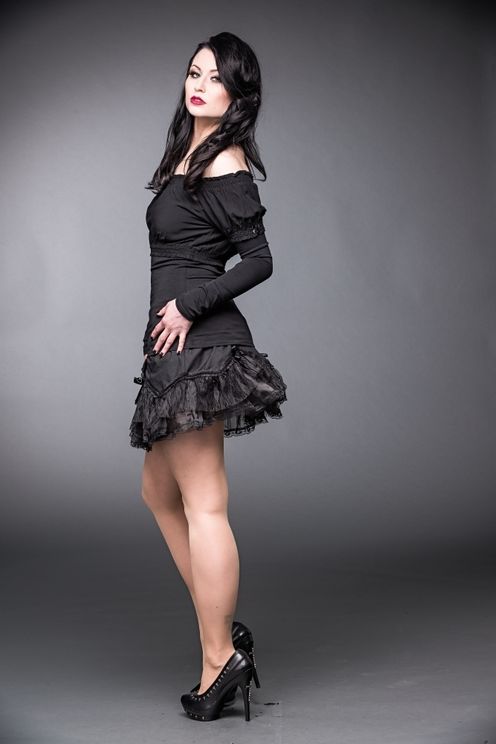 Carmen Gypsy Top  in zwart shoulder-off model - Babashope - 6