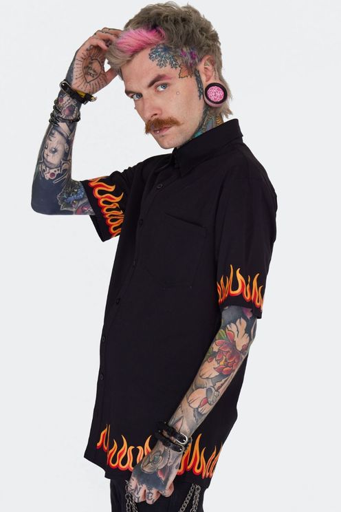In flames shirt korte mouwen - Babashope - 5