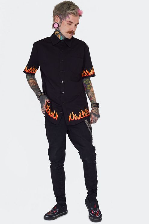 In flames shirt korte mouwen - Babashope - 5