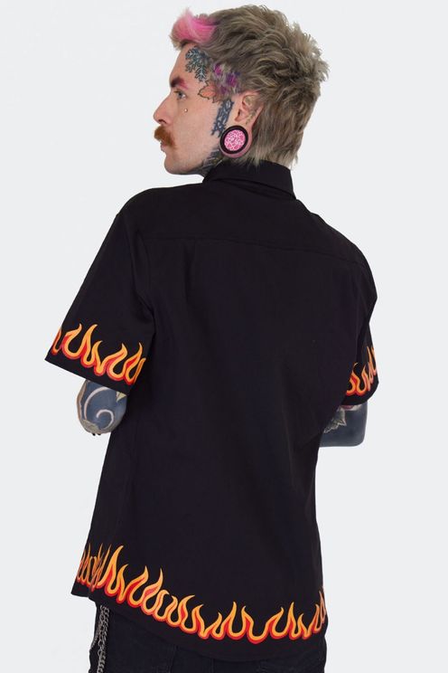 In flames shirt korte mouwen - Babashope - 5