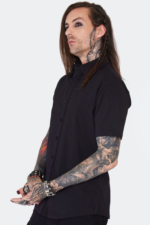 spiderweb (geborduurd) shirt korte mouw - Babashope - 5
