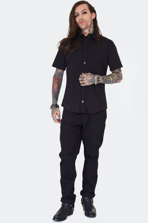 spiderweb (geborduurd) shirt korte mouw - Babashope - 5
