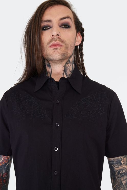 spiderweb (geborduurd) shirt korte mouw - Babashope - 5