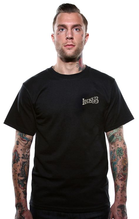 Lucky13 skull built t shirt american apparel - Babashope - 3