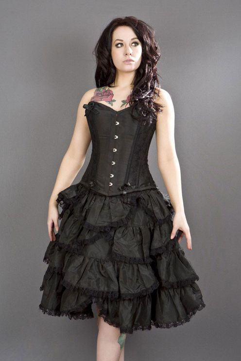 Sophia burlesk & Gothic skirt black taffeta - Babashope - 2