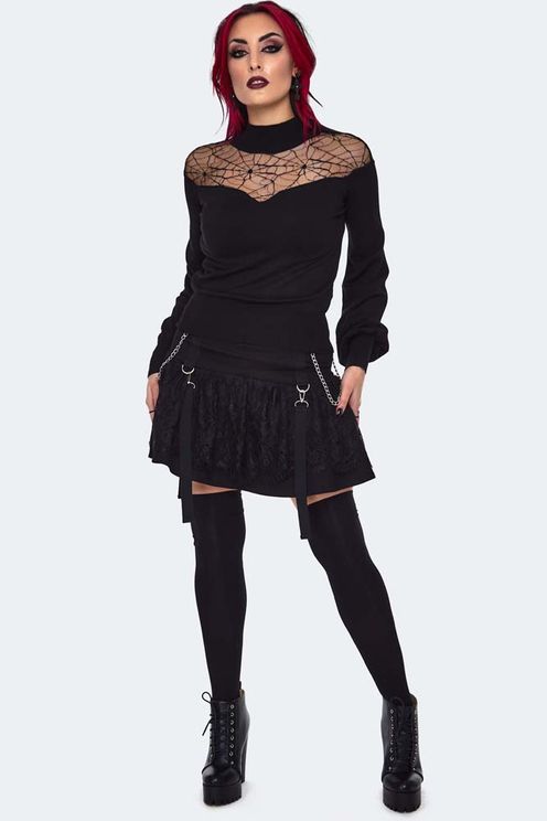 Jawbreaker Spiderweb Lace Sweater - Babashope - 5