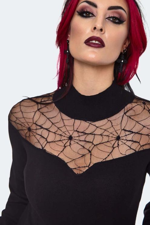 Jawbreaker Spiderweb Lace Sweater - Babashope - 5