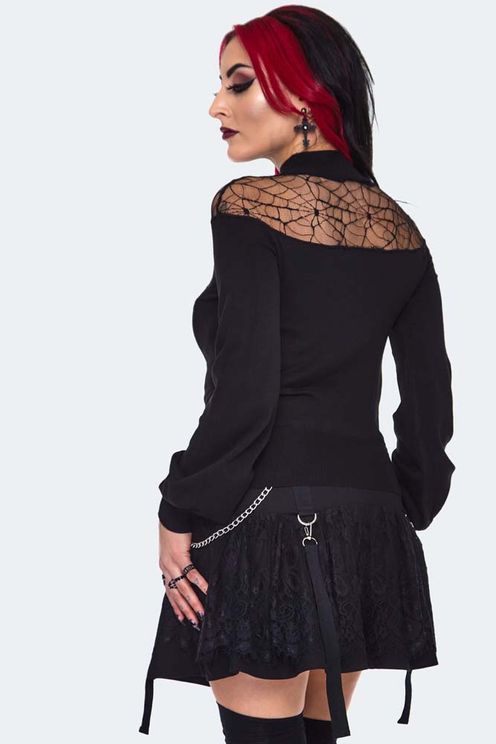 Jawbreaker Spiderweb Lace Sweater - Babashope - 5