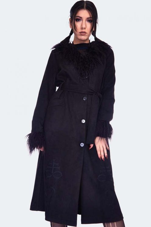 Spirited Embroidered Maxi Suede Coat  - Babashope - 5