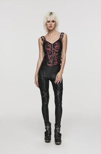 Red brokaat corset top - Babashope - 5
