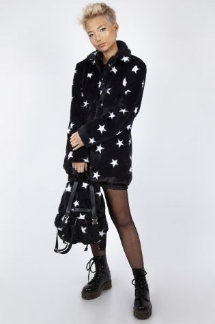 Starry eyes faux fur coat - Babashope - 11