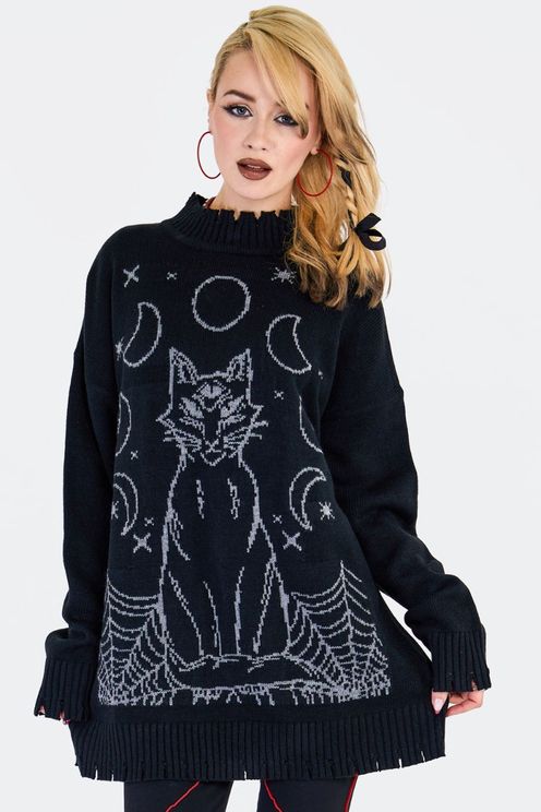 Mystic cat trui oversized - Babashope - 5