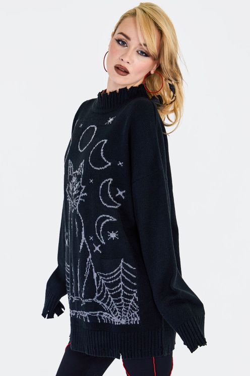 Mystic cat trui oversized - Babashope - 5