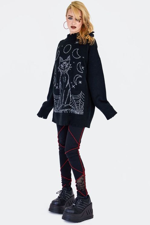 Mystic cat trui oversized - Babashope - 5