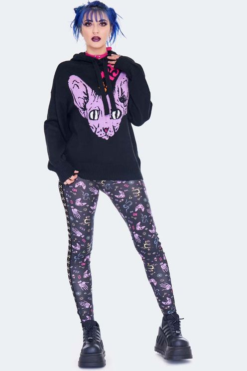 Intarsia cat trui gebreid oversized - Babashope - 5