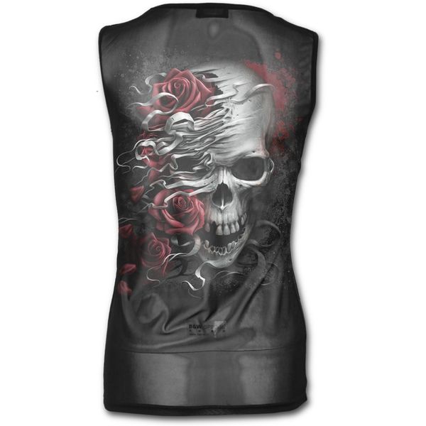 Skulls N Roses tattoo back mesh sublimated vest - Babashope - 4