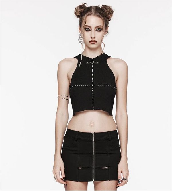 Punkrave halterneck top gebreid - Babashope - 9