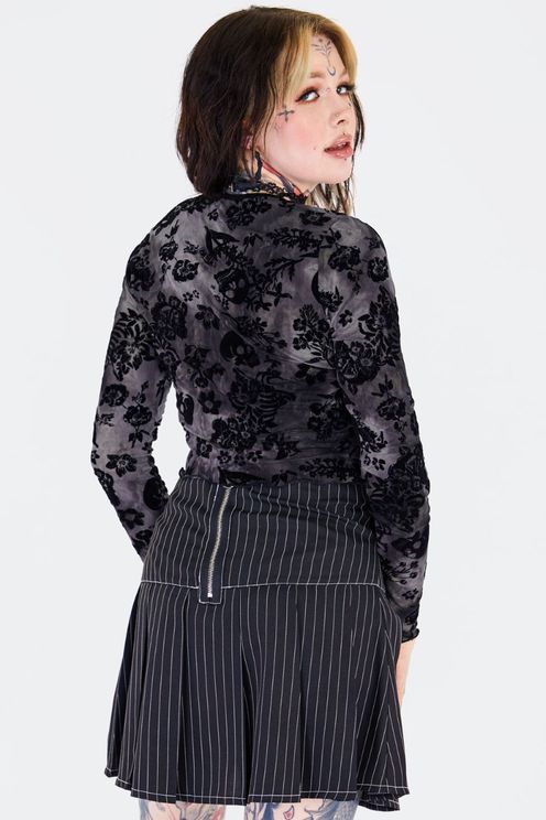 Skull crop top flock printed - Babashope - 5