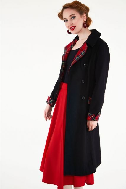 Vanessa Contrast Tartan Coat - Babashope - 6