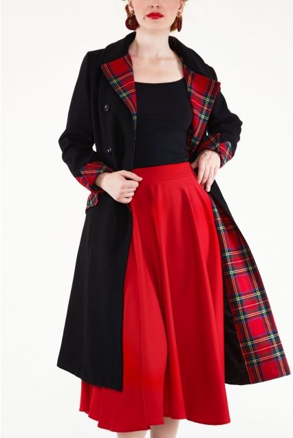 Vanessa Contrast Tartan Coat - Babashope - 6