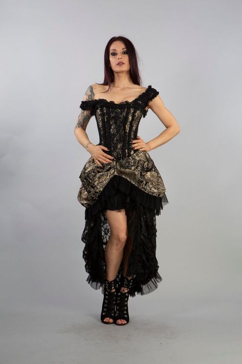 Versailles corset dress gold king brocade - Babashope - 4