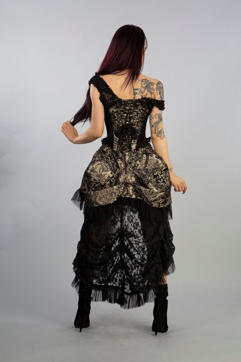 Versailles corset dress gold king brocade - Babashope - 4