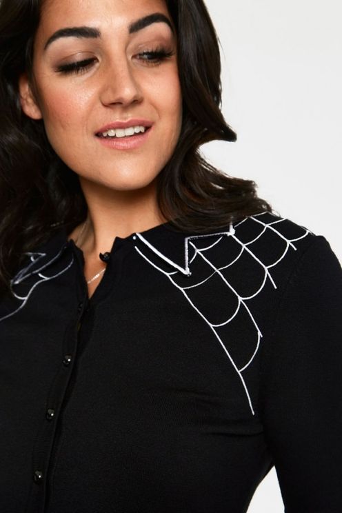 Virginia spider web collar cardigan - Babashope - 5