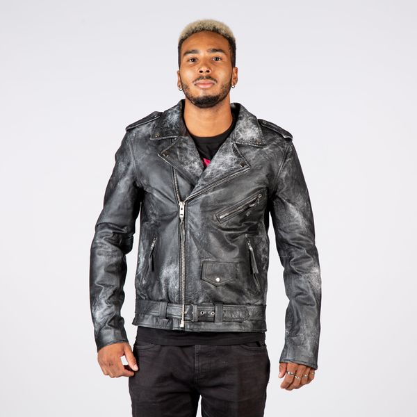 Newrock W-NRLMJ072-S1 Black milted motorbike jacket - Babashope - 4