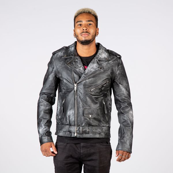 Newrock W-NRLMJ072-S1 Black milted motorbike jacket - Babashope - 4