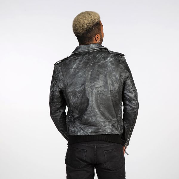 Newrock W-NRLMJ073-S1 black milted leather jacket - Babashope - 3